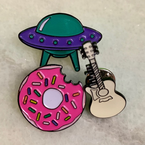 unbranded Jewelry - unbranded • trio of quirky enameled lapel pins